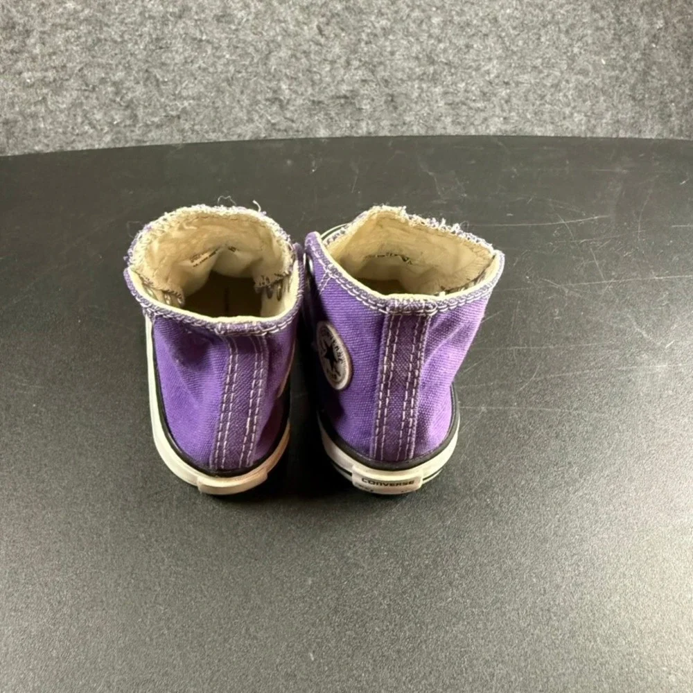 Converse All Star Purple Embroidered Monogrammed Toddler Shoes Size 4‎